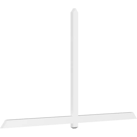 Ekena Millwork Eugene Architectural Grade PVC Gable Bracket, 108"W x 63"H x 2"D x 4"F, 14/12 Pitch GBP108X63X0204EUG00